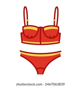 Cartoon isolated swimsuit, cute stylish swimsuit isolated on white background