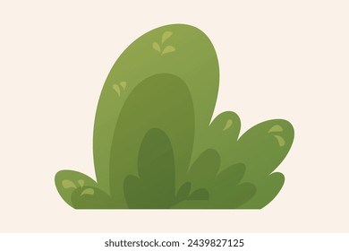 Cartoon isolated vector street green bush.