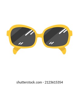 Cartoon Isolated yellow Sunglasses Vector Illustration