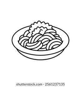Cartoon Italian Pasta Vector Illustration - Simple and Clean Art