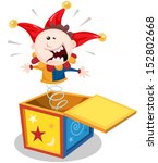 Cartoon Jack In The Box/ Illustration of a funny cartoon jack in the box puppet toy character jumping and smiling