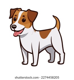 Cartoon Jack Russell Terrier. Cheerful playful dog.