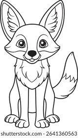 Cartoon jackal coloring page perfect for wildlife art and kids activity books