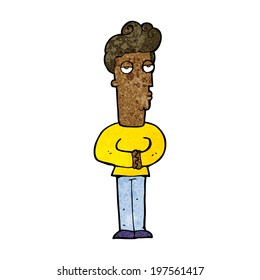cartoon jaded man