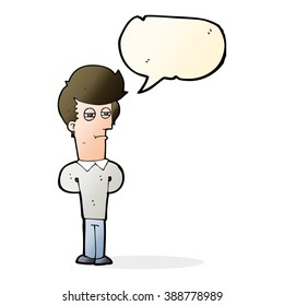caricatura de un hombre con burbuja de habla