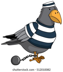 Cartoon Jail Bird