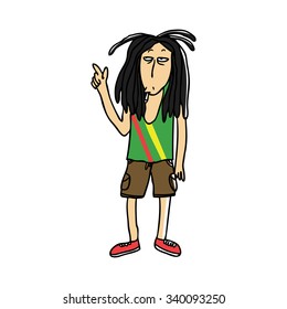 cartoon Jamaican man
