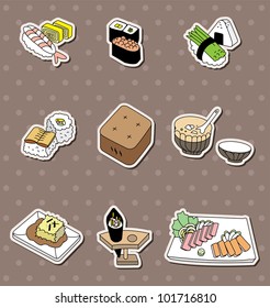 cartoon Japanese food stickers