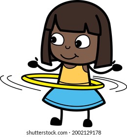 Caricatura Niña japonesa Hula hoop