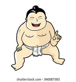 cartoon Japanese sumo wrestler