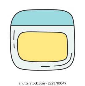 Cartoon jar Beauty Cosmetics icon. Vector illustration