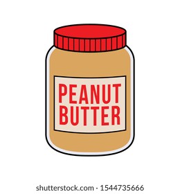 Cartoon Jar of Peanut Butter Illustration