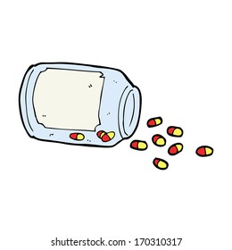 tarro de caricatura de pastillas