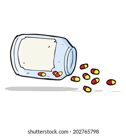 tarro de caricatura de pastillas