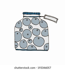 cartoon jar with tag