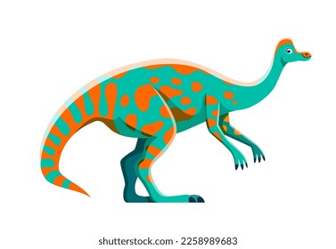 Cartoon Jaxartosaurus dinosaur character. Prehistoric spotted reptile or lizard, extinct monster. Paleontology beast, Cretaceous period isolated herbivore dinosaur vector cute personage