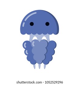 Cartoon jellyfish character. Vector illustration of barrel jellyfish. Can be used for Information Board, beach signs, attention signs, children toys and apparel, web design, company logo.
