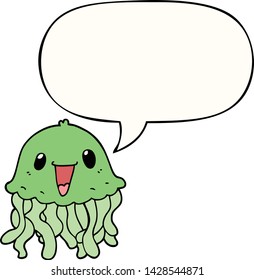cartoon jellyfish with speech bubble