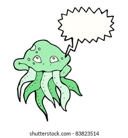cartoon jellyfish with speech bubble