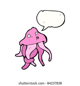 cartoon jellyfish with speech bubble