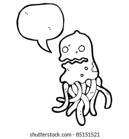 cartoon jellyfish with speech bubble