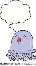cartoon jellyfish with thought bubble