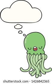 cartoon jellyfish with thought bubble