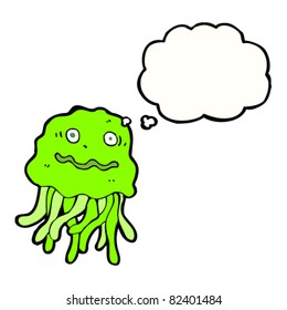 cartoon jellyfish with thought bubble