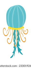 Cartoon jellyfish. Vector on white background