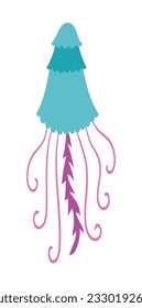 Cartoon jellyfish. Vector on white background