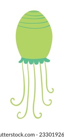 Cartoon jellyfish. Vector on white background