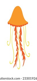Cartoon jellyfish. Vector on white background