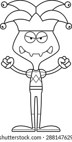 A cartoon jester ant looking angry.
