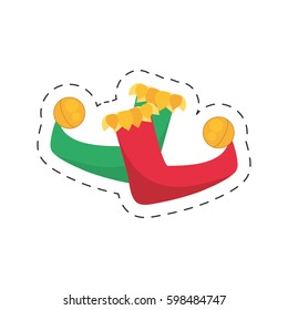cartoon jester boot april fools day vector illustration eps 10