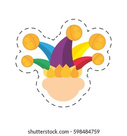 cartoon jester face hat april fools day vector illustration eps 10