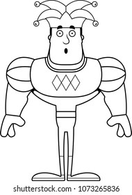 A cartoon jester looking surprised.