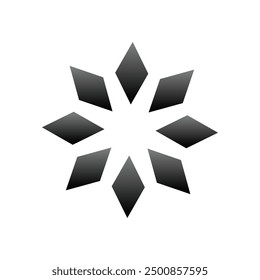 Cartoon Jewish star like a snowflake from fragments of diamonds vector illustration. illustration vector abstract shape floral element logo or icon. EPS 10