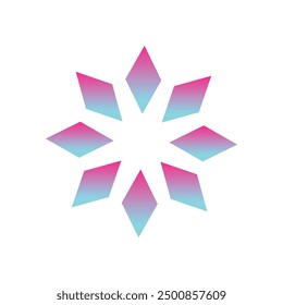 Cartoon Jewish star like a snowflake from fragments of diamonds vector illustration. illustration vector abstract shape floral element logo or icon. EPS 10