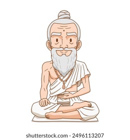 Cartoon Jivaka Komarabhacca the Buddha’s personal physician and the father of Buddhist medicine.