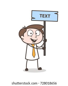 cartoon job candidate with placard vector