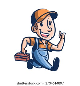 Cartoon Joe's Repair Mascot Logo