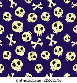 Cartoon Jolly Roger Seamless Pattern vector illustration