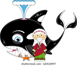 Cartoon Jonah and the Whale 