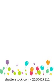 Caricatura Joy Baloon Vector fondo blanco. Plantilla de globo realista. Diseño de Aniversario Rosa y Azul. Fondo De Balas Ininflable Multicolor.