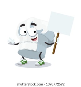 cartoon joyful chef cook hat baker cap mascot with tablet in hand on white background