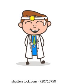 Cartoon Joyful Doctor Vector