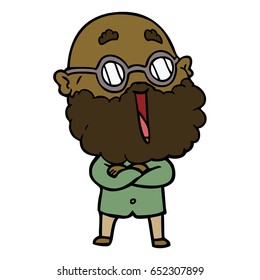 Cartoon fröhlicher Mann mit Bart