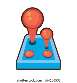 cartoon joystick controller retro game vector illustration eps 10