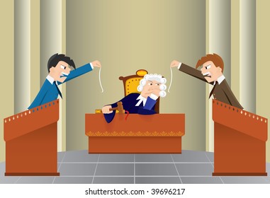 Cartoon judicial sitting(vector, CMYK)