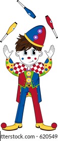 Cartoon Juggling Circus Clown